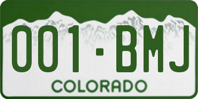 CO license plate 001BMJ