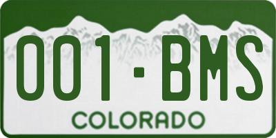 CO license plate 001BMS