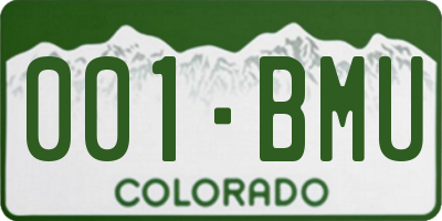 CO license plate 001BMU