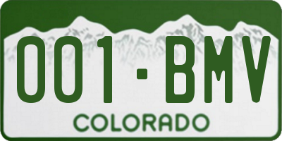 CO license plate 001BMV