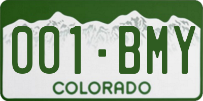 CO license plate 001BMY