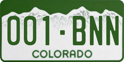 CO license plate 001BNN