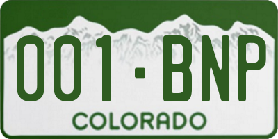 CO license plate 001BNP