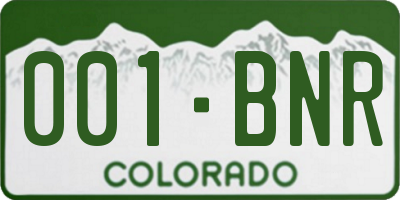 CO license plate 001BNR