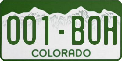 CO license plate 001BOH