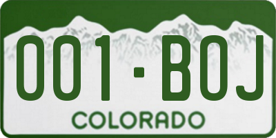 CO license plate 001BOJ