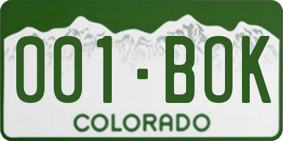 CO license plate 001BOK