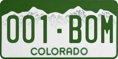 CO license plate 001BOM