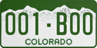 CO license plate 001BOO