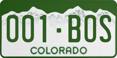 CO license plate 001BOS