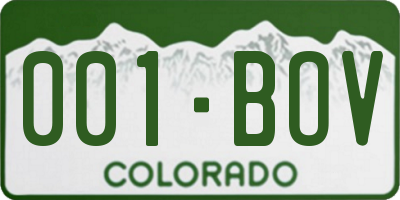 CO license plate 001BOV