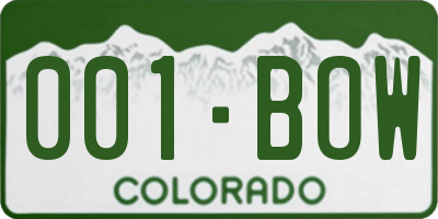 CO license plate 001BOW