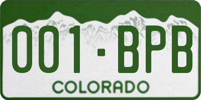 CO license plate 001BPB