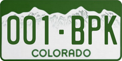 CO license plate 001BPK