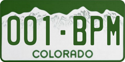 CO license plate 001BPM