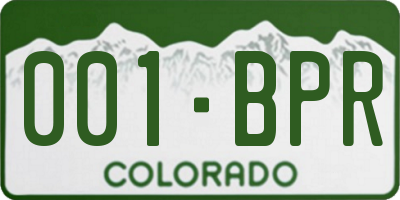 CO license plate 001BPR