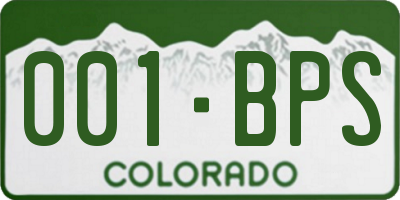 CO license plate 001BPS