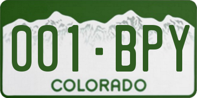 CO license plate 001BPY