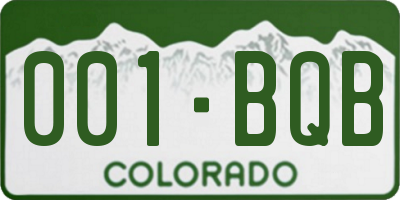 CO license plate 001BQB