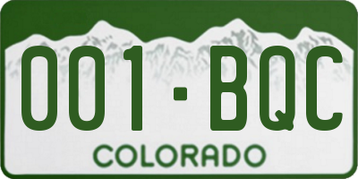 CO license plate 001BQC