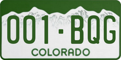 CO license plate 001BQG