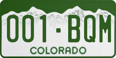 CO license plate 001BQM
