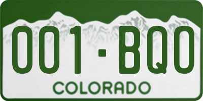 CO license plate 001BQO