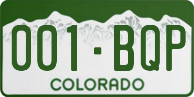 CO license plate 001BQP