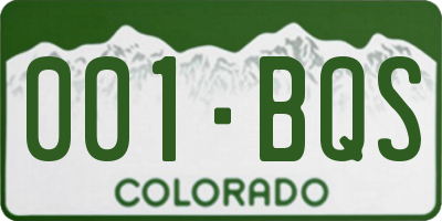 CO license plate 001BQS