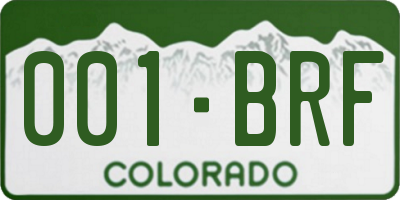 CO license plate 001BRF