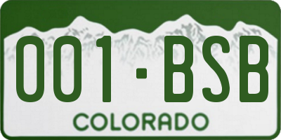 CO license plate 001BSB