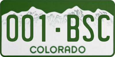 CO license plate 001BSC