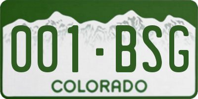 CO license plate 001BSG