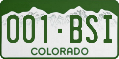 CO license plate 001BSI