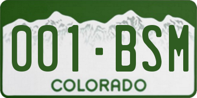 CO license plate 001BSM