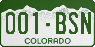 CO license plate 001BSN