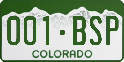 CO license plate 001BSP