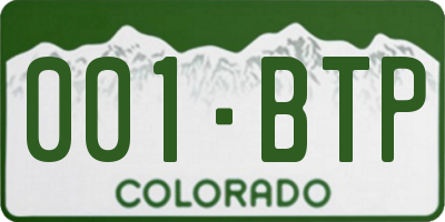 CO license plate 001BTP