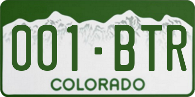CO license plate 001BTR