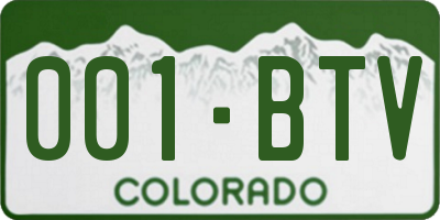 CO license plate 001BTV