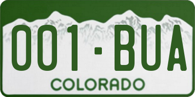 CO license plate 001BUA