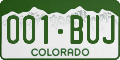 CO license plate 001BUJ