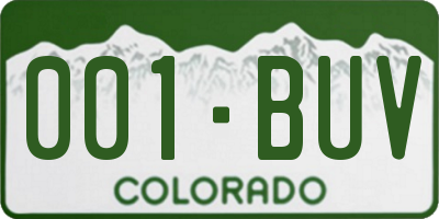 CO license plate 001BUV