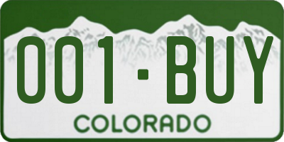 CO license plate 001BUY