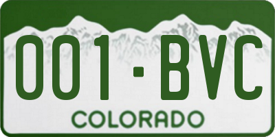 CO license plate 001BVC