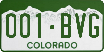 CO license plate 001BVG