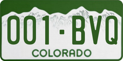 CO license plate 001BVQ