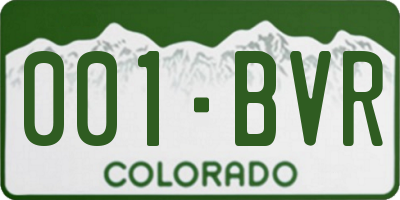 CO license plate 001BVR