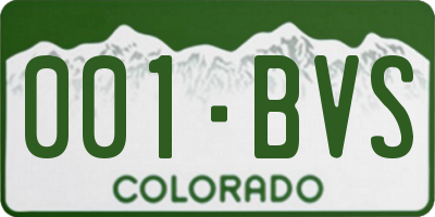 CO license plate 001BVS