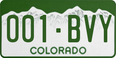 CO license plate 001BVY
